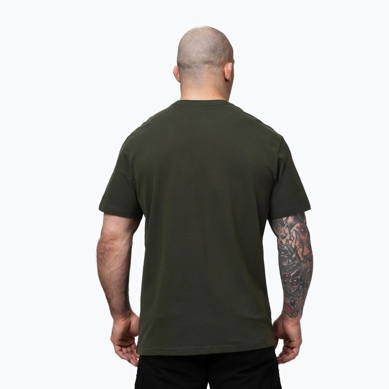 Pánské tričko na lezení Pitbull USA CAL Big Logo old green 3