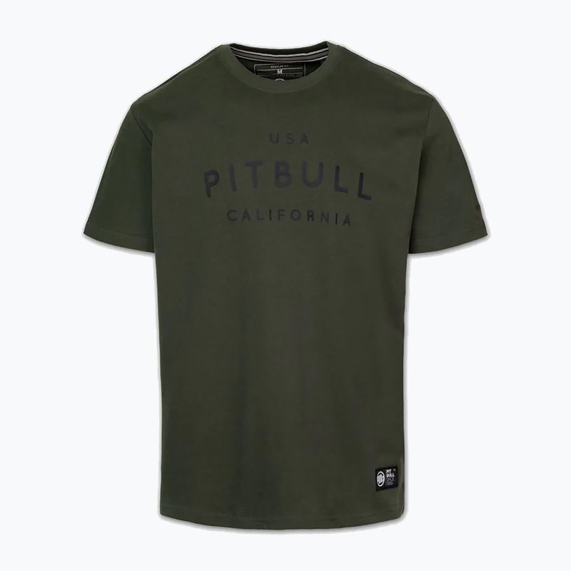 Pánské tričko na lezení Pitbull USA CAL Big Logo old green 4