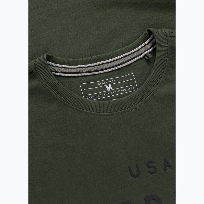 Pánské tričko na lezení Pitbull USA CAL Big Logo old green 6