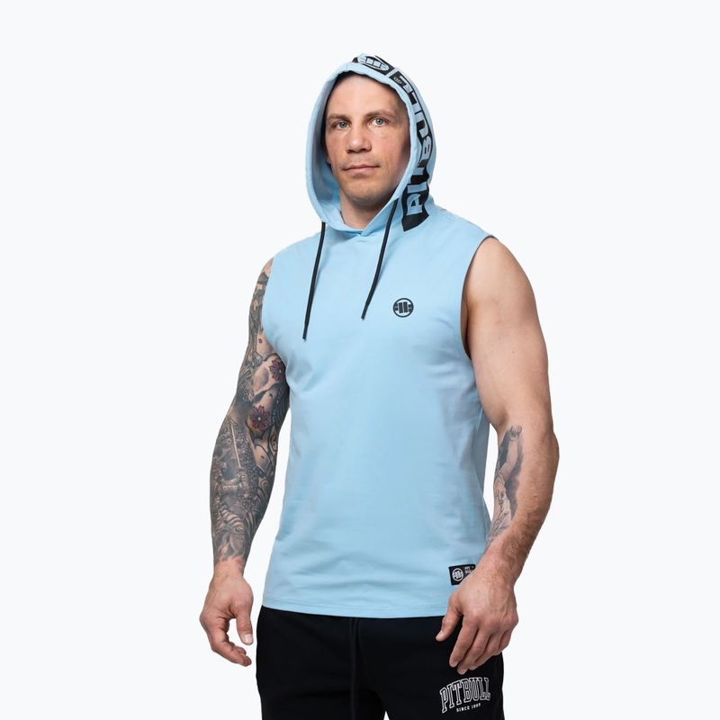 Pánská tréninková mikina Pitbull Mercado Hilltop Sleeveless Hooded light blue 4