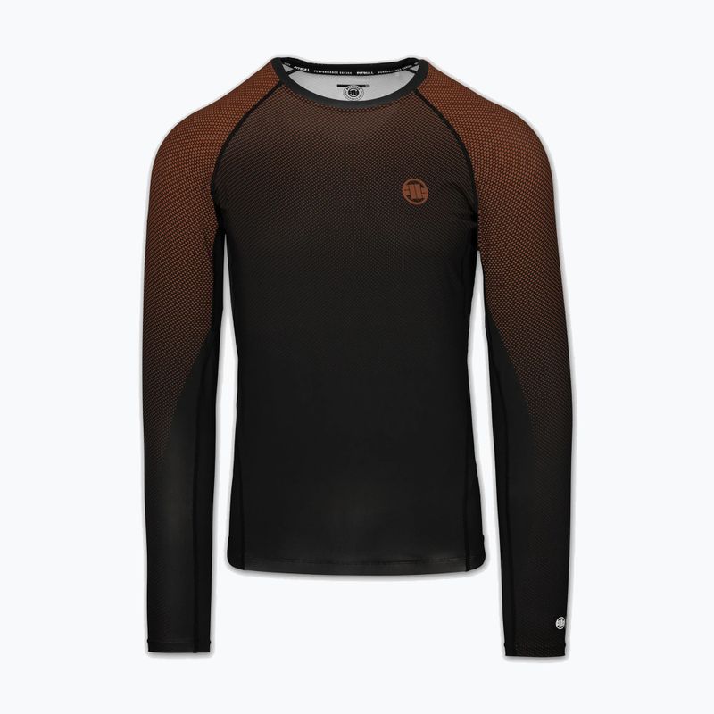 Pánský rashguard s dlouhým rukávem Pitbull Belt Rashguard brown 3