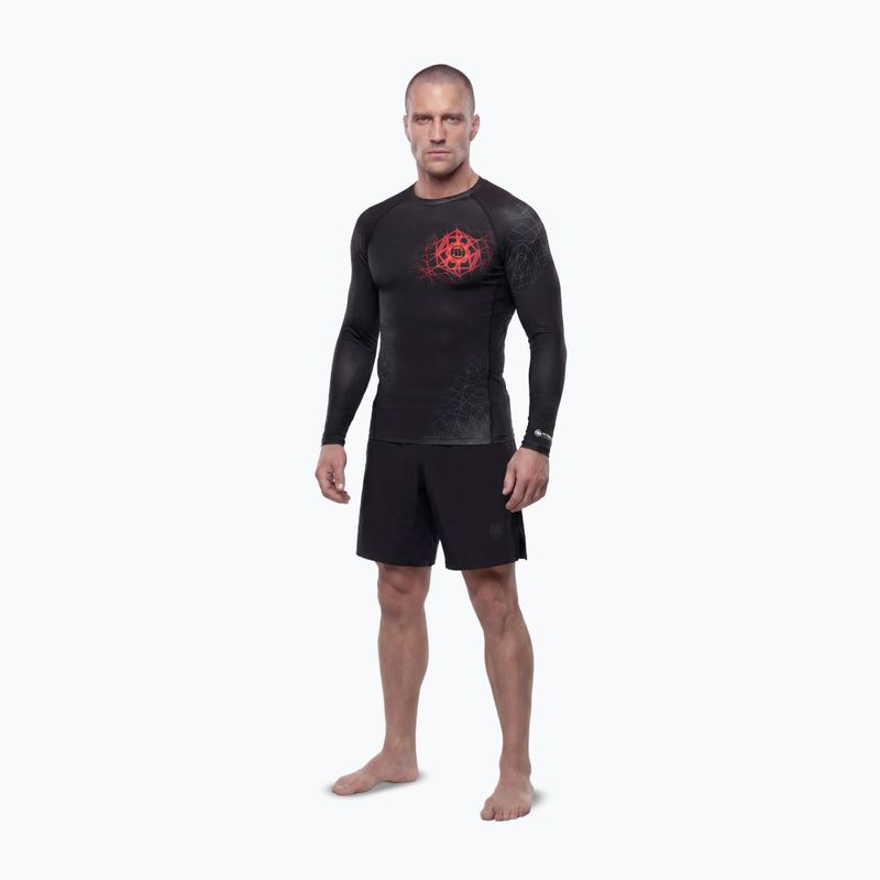 Pánský rashguard s dlouhým rukávem Pitbull Ray Rashguard fluo/red 2