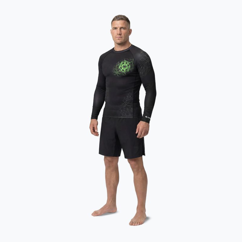 Pánský rashguard s dlouhým rukávem Pitbull Ray Rashguard fluo green 2