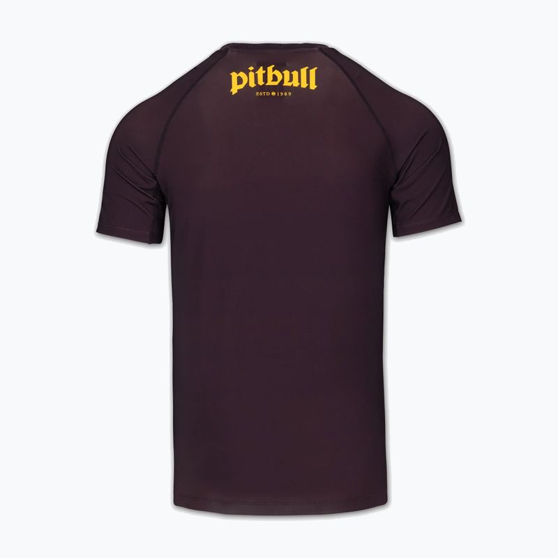 Pánské tričko na lezení Pitbull Rashguard Logo Palms brown 4
