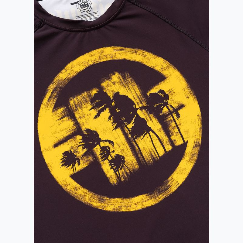 Pánské tričko na lezení Pitbull Rashguard Logo Palms brown 6