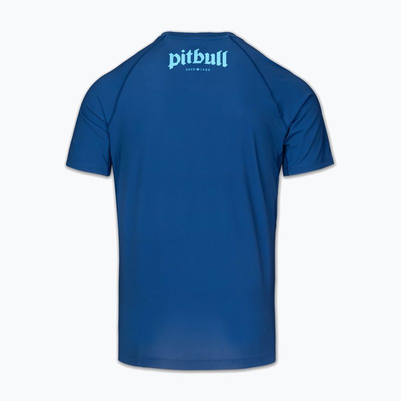 Pánské tričko na lezení Pitbull Rashguard Logo Palms blue 4