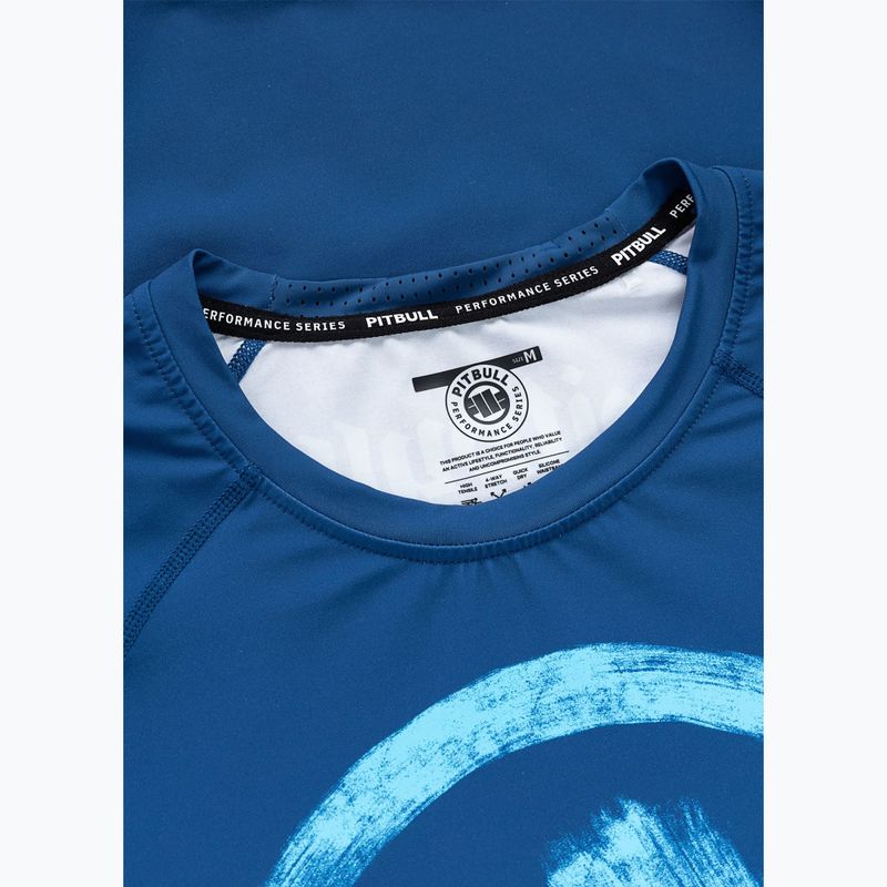 Pánské tričko na lezení Pitbull Rashguard Logo Palms blue 5