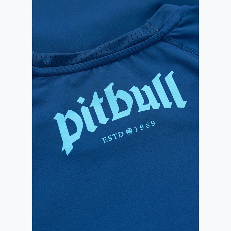 Pánské tričko na lezení Pitbull Rashguard Logo Palms blue 7