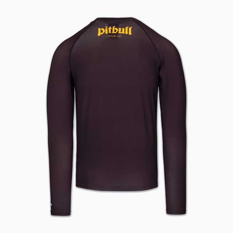 Pánský rashguard s dlouhým rukávem Pitbull Rashguard Logo Palms brown 4