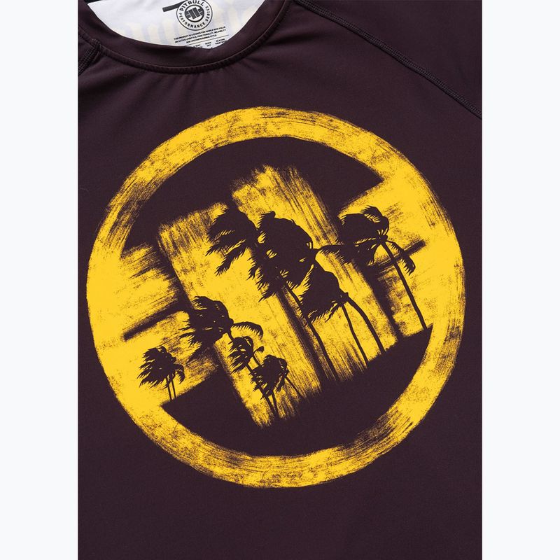 Pánský rashguard s dlouhým rukávem Pitbull Rashguard Logo Palms brown 6