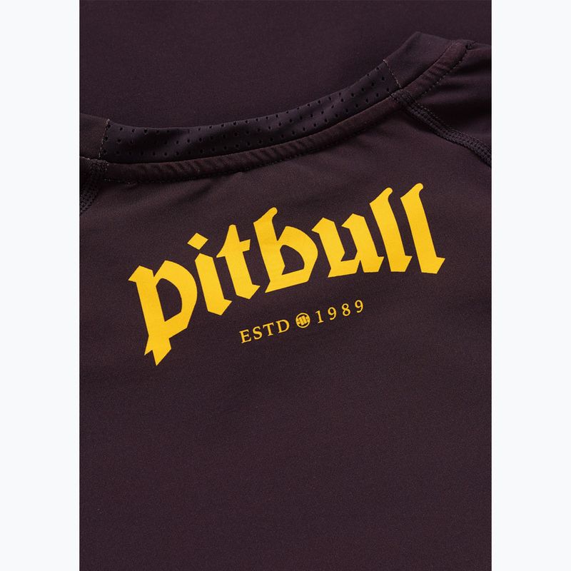 Pánský rashguard s dlouhým rukávem Pitbull Rashguard Logo Palms brown 7