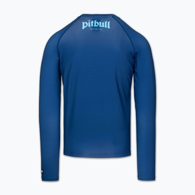 Pánský rashguard s dlouhým rukávem Pitbull Rashguard Logo Palms blue 4