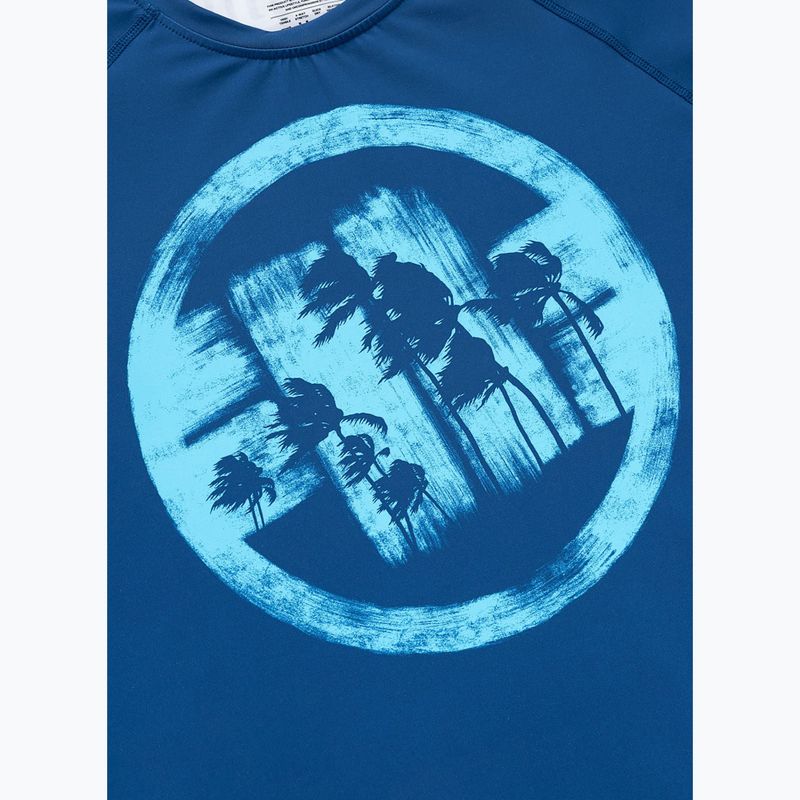 Pánský rashguard s dlouhým rukávem Pitbull Rashguard Logo Palms blue 6