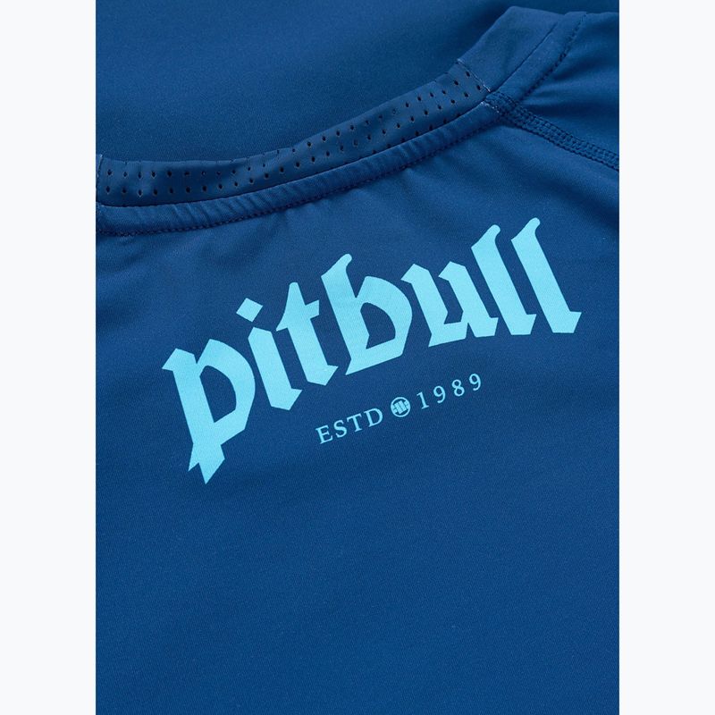 Pánský rashguard s dlouhým rukávem Pitbull Rashguard Logo Palms blue 7