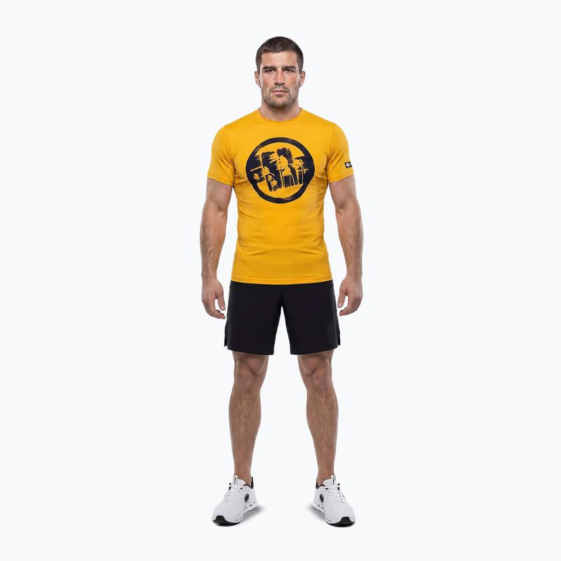 Pánské tričko na lezení Pitbull Palms mesh yellow logo 2