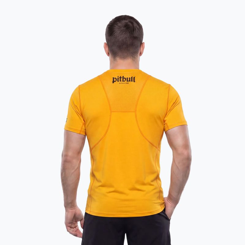 Pánské tričko na lezení Pitbull Palms mesh yellow logo 3