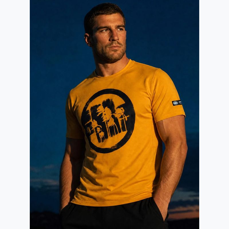 Pánské tričko na lezení Pitbull Palms mesh yellow logo 11