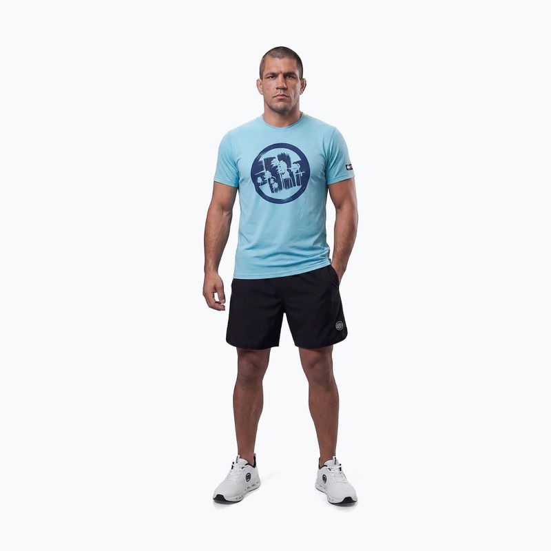 Pánské tričko na lezení Pitbull Palms mesh light blue logo 2