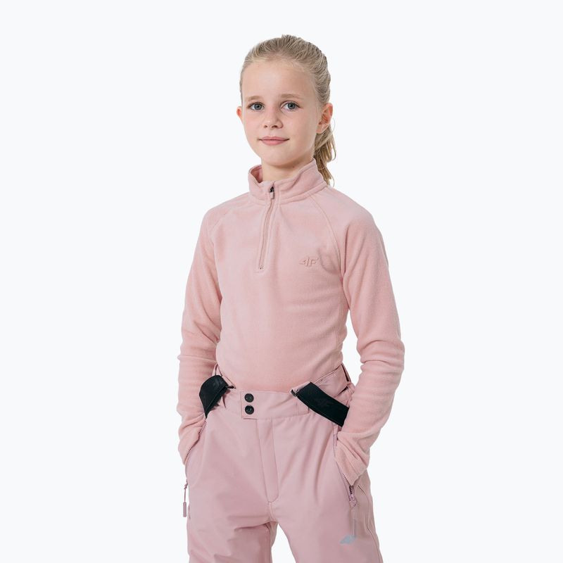 Dětská fleecová mikina 4F růžový HJZ22-JBIDP001