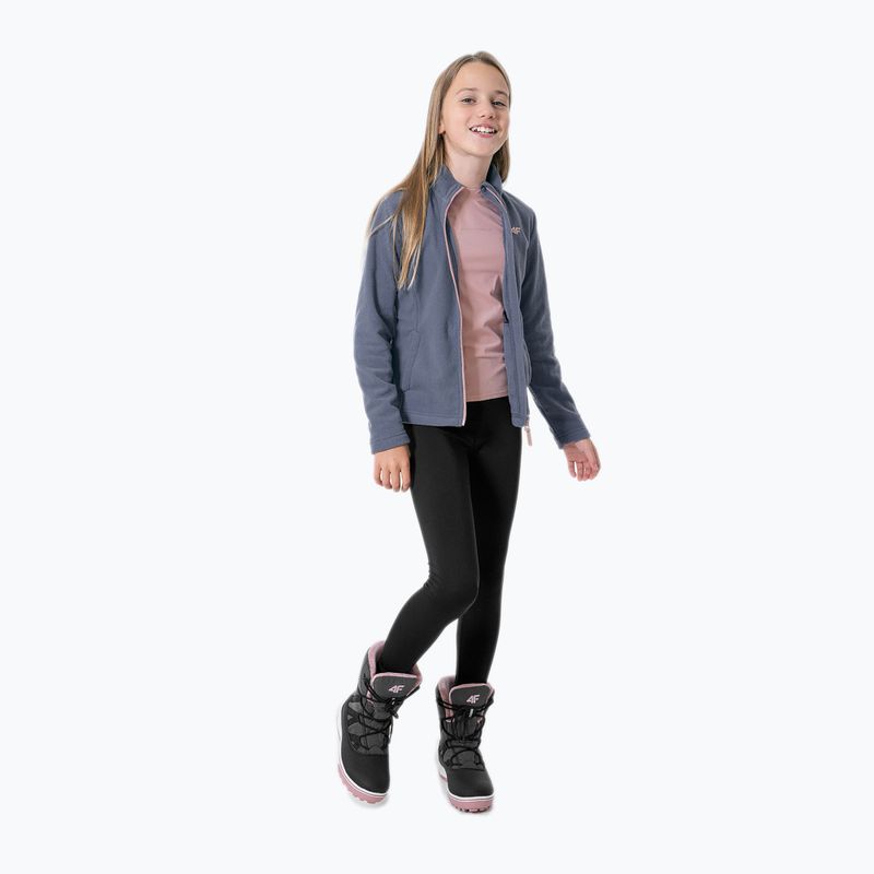 Dětská fleecová mikina 4F šedá HJZ22-JPLD001 7
