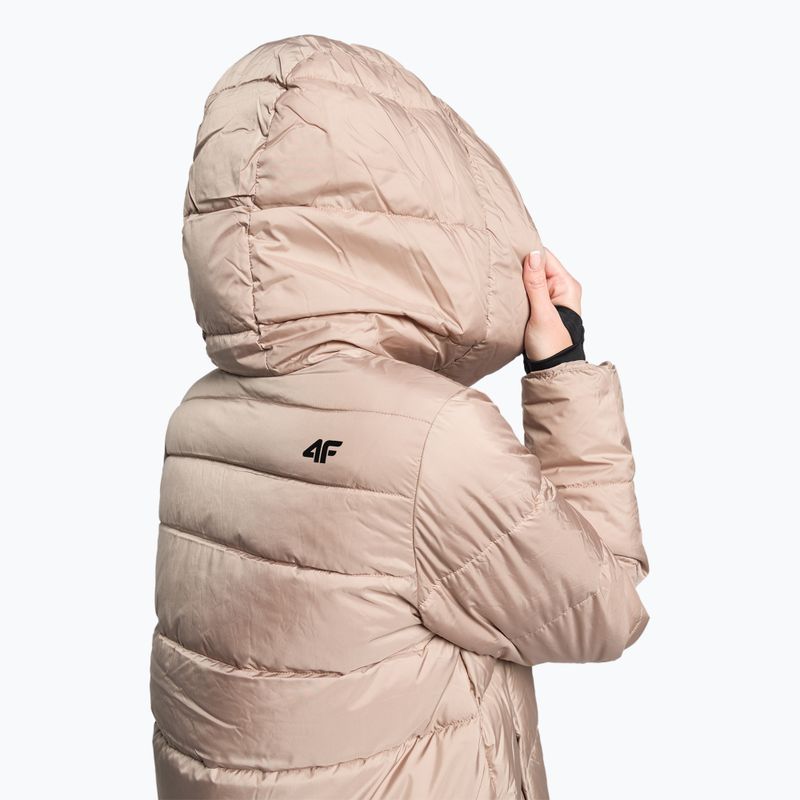 Dámská péřová bunda 4F béžová H4Z22-KUDP018 10