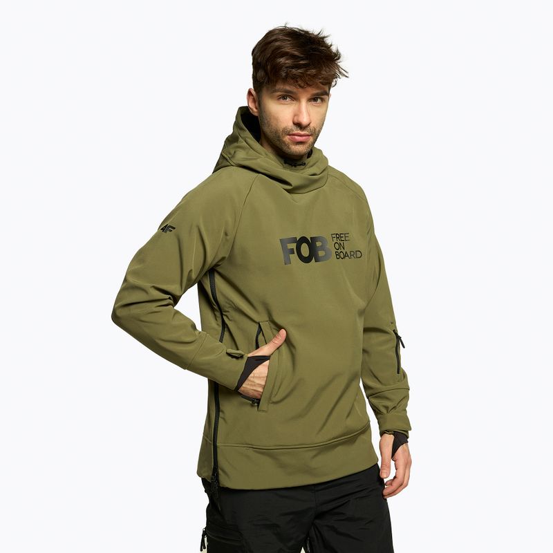 Pánská snowboardová bunda 4F khaki H4Z22-SFM001F