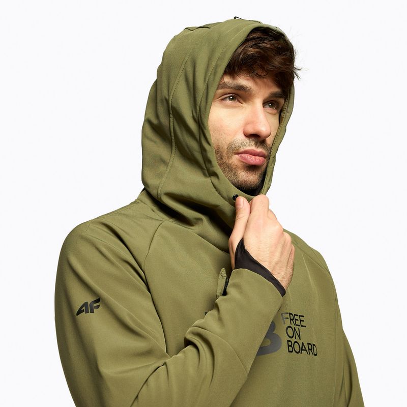 Pánská snowboardová bunda 4F khaki H4Z22-SFM001F 4