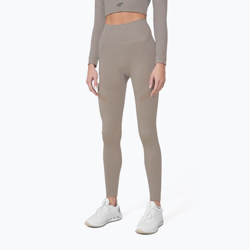 Dámské bezešvé legíny 4F H4Z22-SPDF012 beige