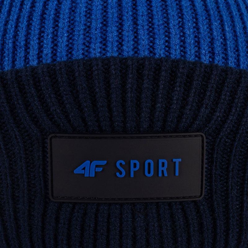 Dětská zimní čepice 4F tmavě modrá a černá HJZ22-JCAM004 4