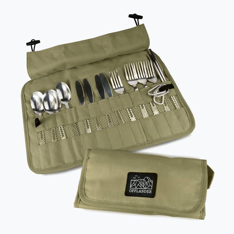 Sada příborů OFFLANDER Camping Cutlery Set with Case green 2