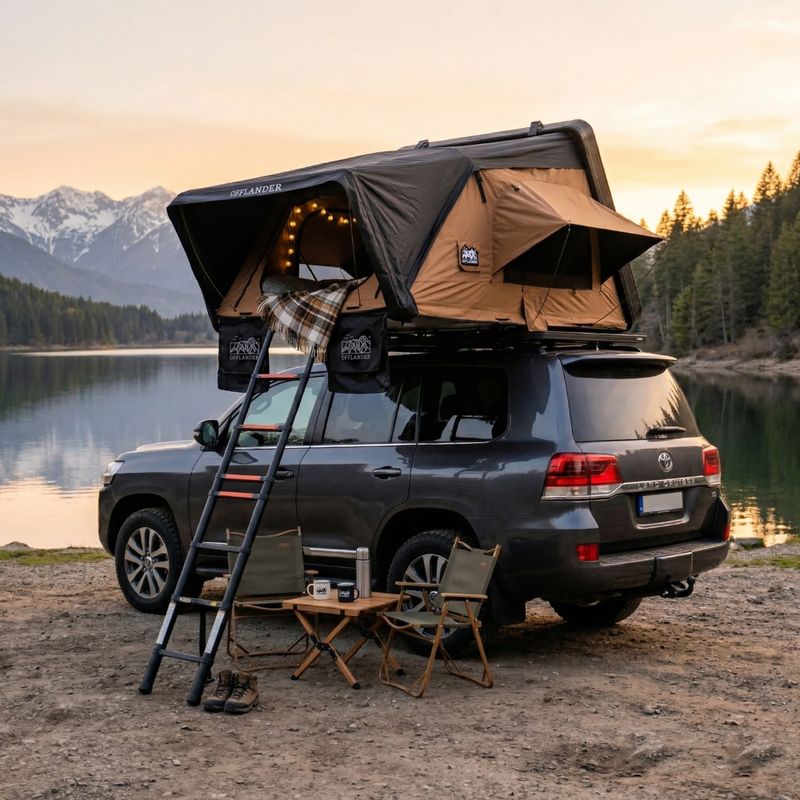 Střešní stan pro 2 osoby OFFLANDER Fold 2 Grizzly beige/brown 10