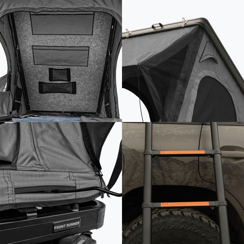Střešní stan pro 2 osoby OFFLANDER Triangle Slim Wolf black 7