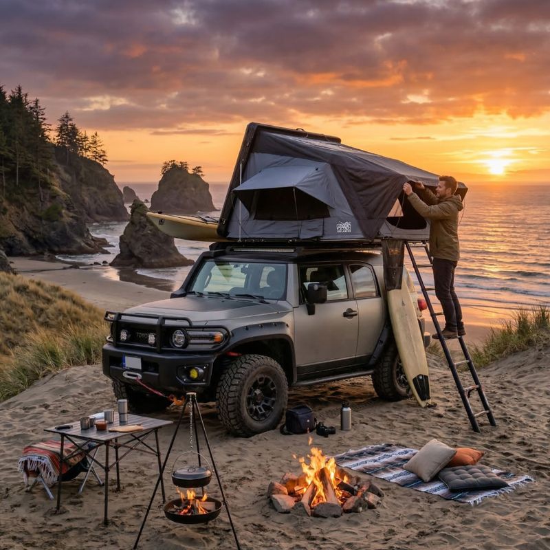 Střešní stan pro 2 osoby OFFLANDER Fold Y 150 black 9