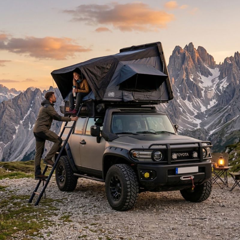 Střešní stan pro 2 osoby OFFLANDER Fold Y 150 black 10