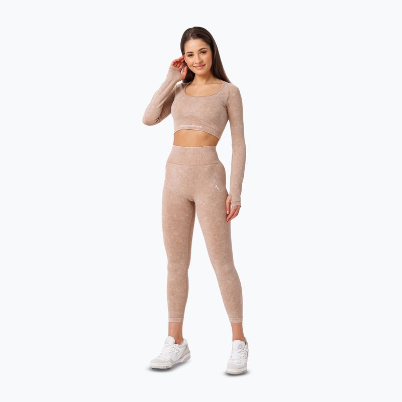 Dámské tréninkové legíny Carpatree Yasmine Seamless beige stone wash 2