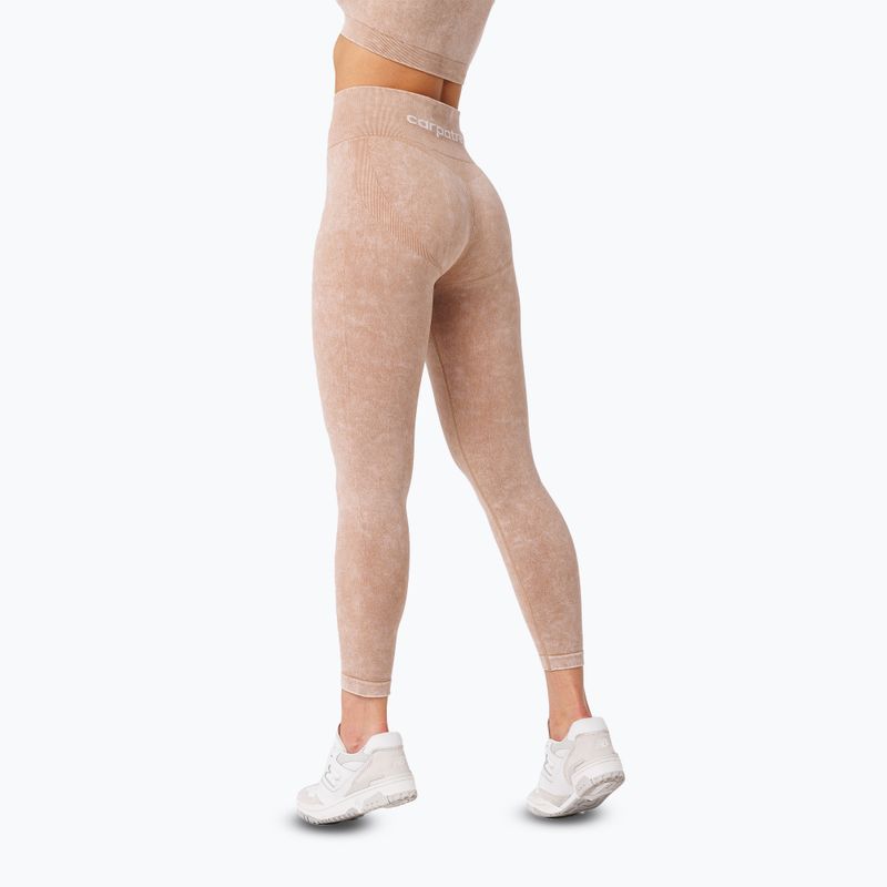 Dámské tréninkové legíny Carpatree Yasmine Seamless beige stone wash 3