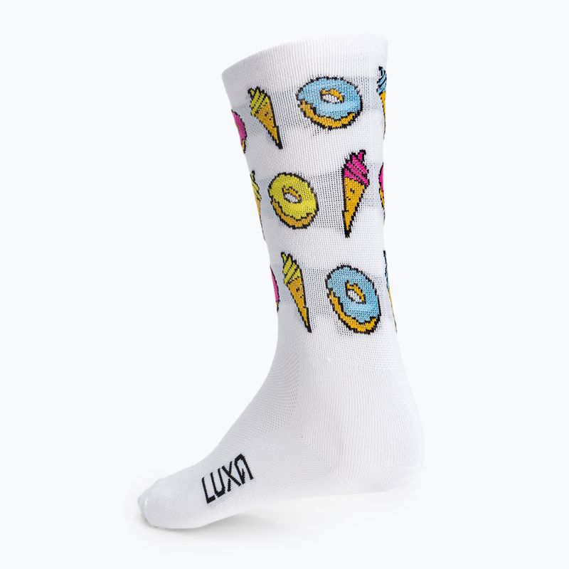 LUXA Donuts cyklistické ponožky bílé LUAMSDS 3