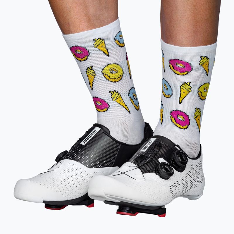 LUXA Donuts cyklistické ponožky bílé LUAMSDS 2
