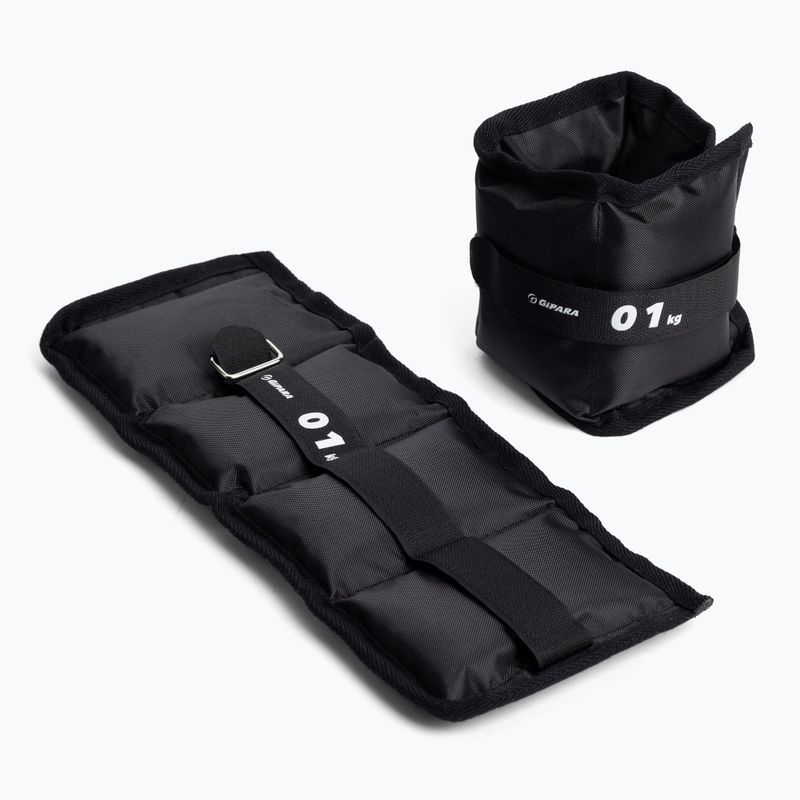 Zátěže na kotníky a zápěstí Gipara 1kg-2 ks černá 3018 2