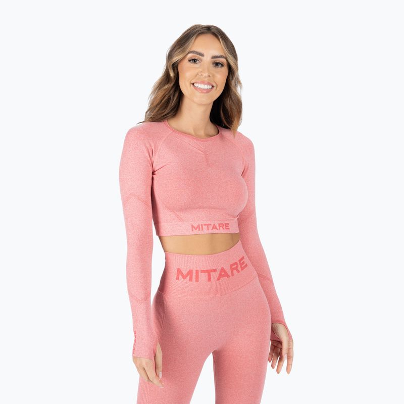 Dámský tréninkový longsleeve top MITARE Push Up Max Crop Top růžový K084