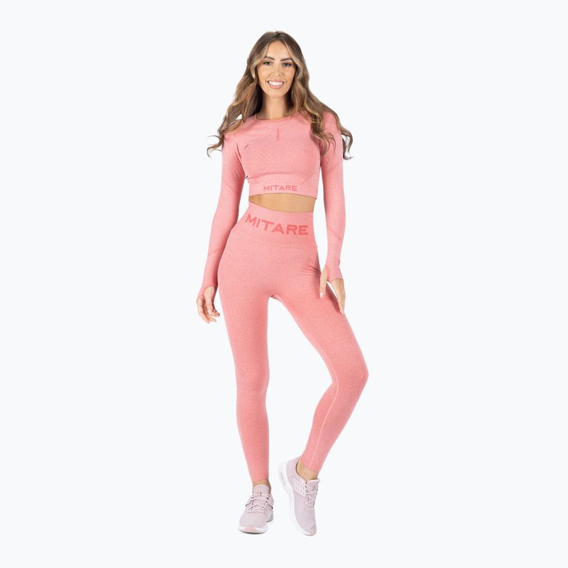 Dámský tréninkový longsleeve top MITARE Push Up Max Crop Top růžový K084 2