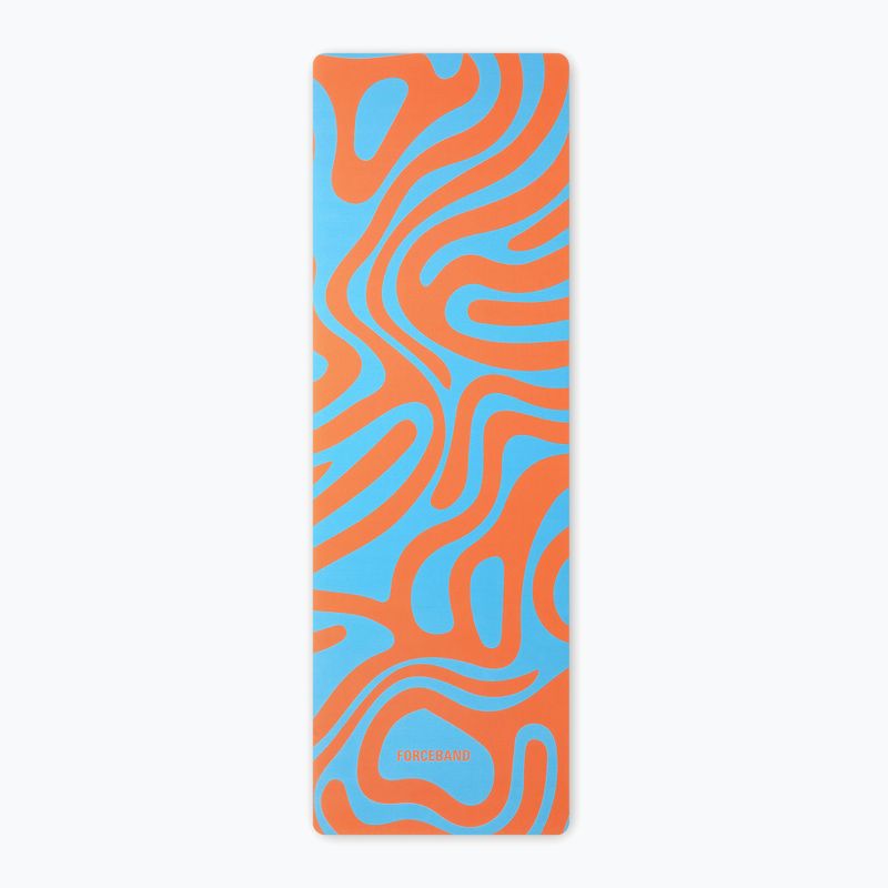 Podložka na jógu/fitness FORCEBAND Abstract Orange 4 mm orange/blue