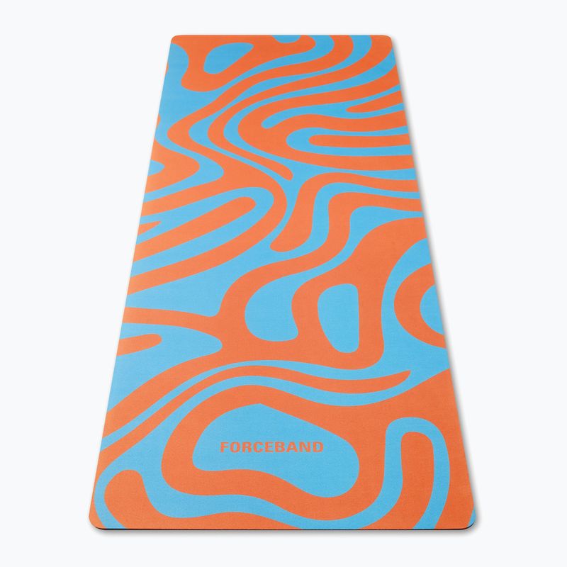 Podložka na jógu/fitness FORCEBAND Abstract Orange 4 mm orange/blue 2