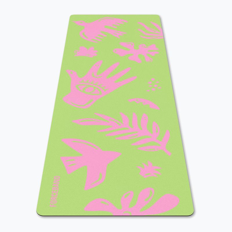 Podložka na jógu/fitness FORCEBAND Energy Pistachio 4 mm pistachio/pink 2