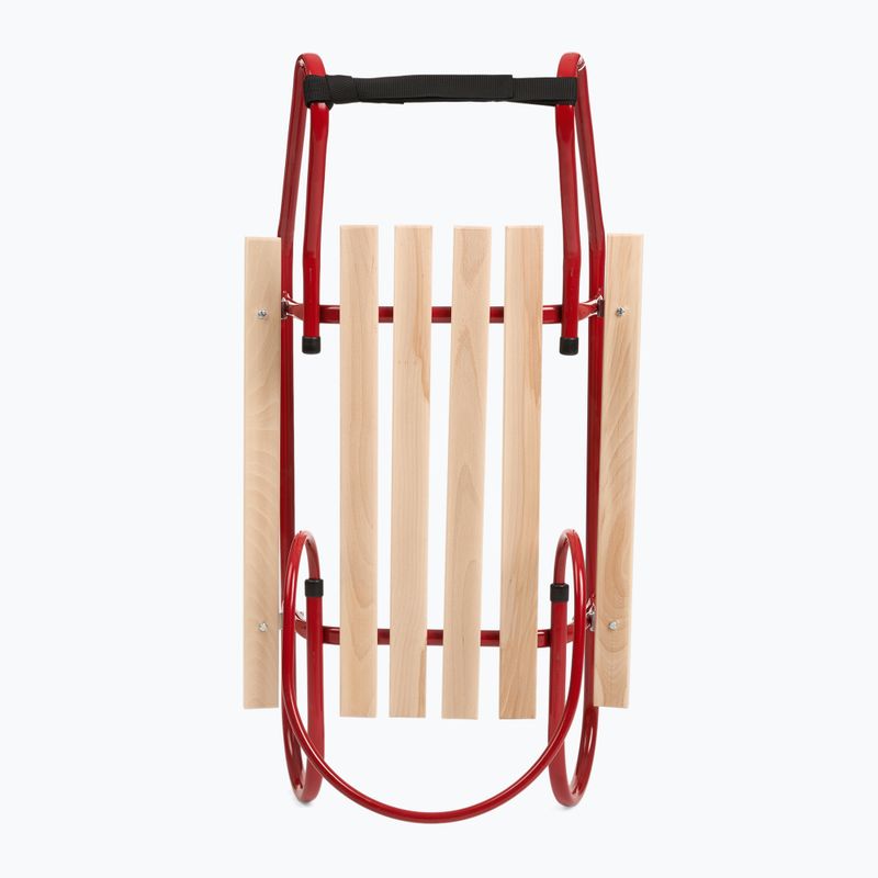 Kovové sáňky HUMBAKA with backrest and footrests red 4