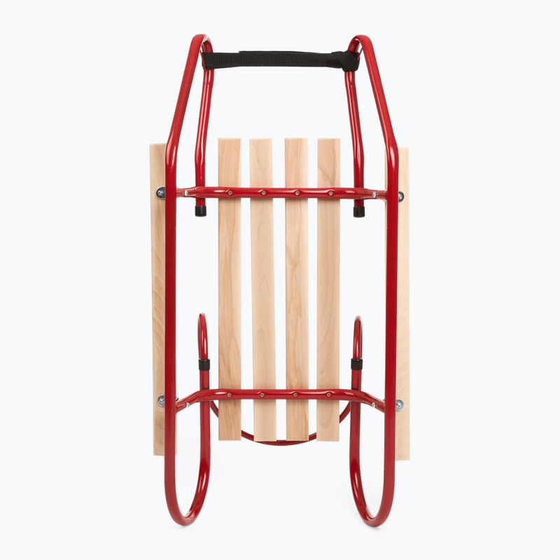 Kovové sáňky HUMBAKA with backrest and footrests red 5