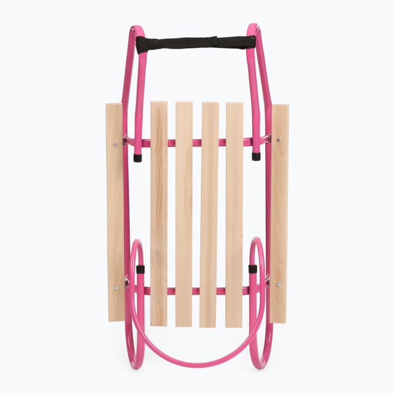 Kovové sáně HUMBAKA with backrest and footrests pink 4