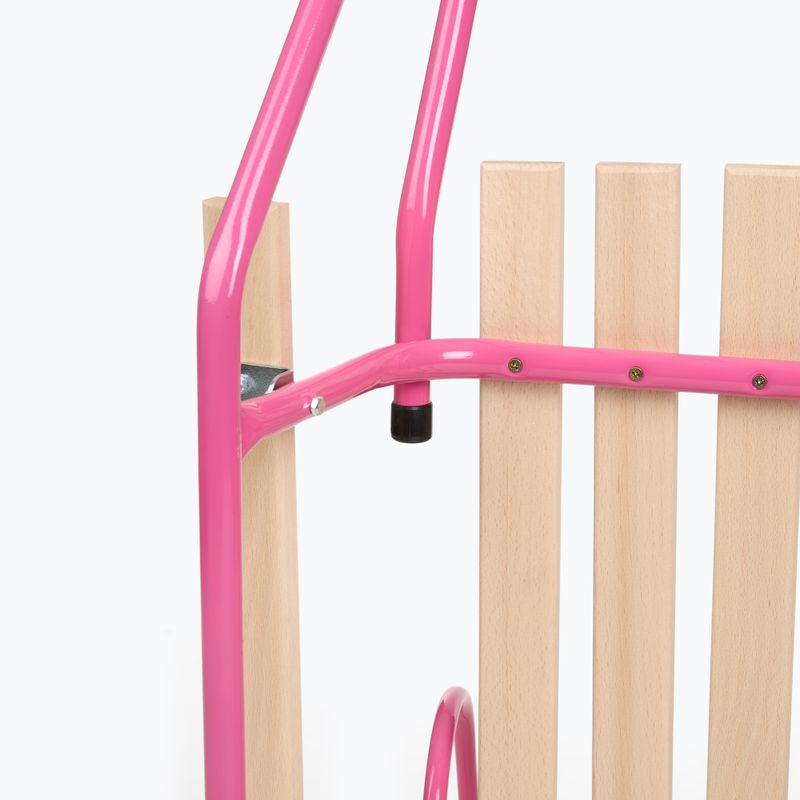 Kovové sáňky HUMBAKA with backrest and footrests pink 6