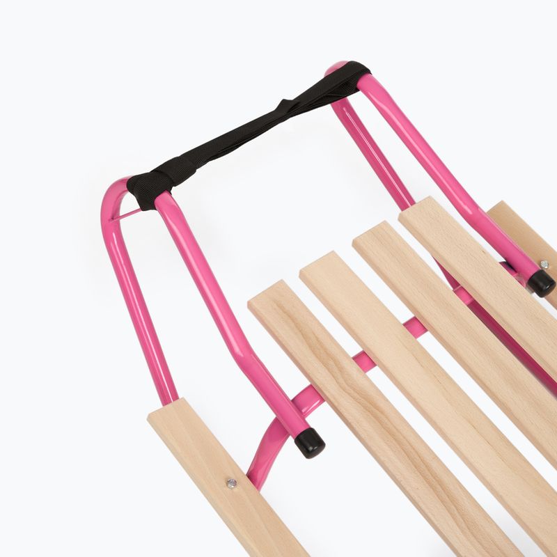 Kovové sáňky HUMBAKA with backrest and footrests pink 7