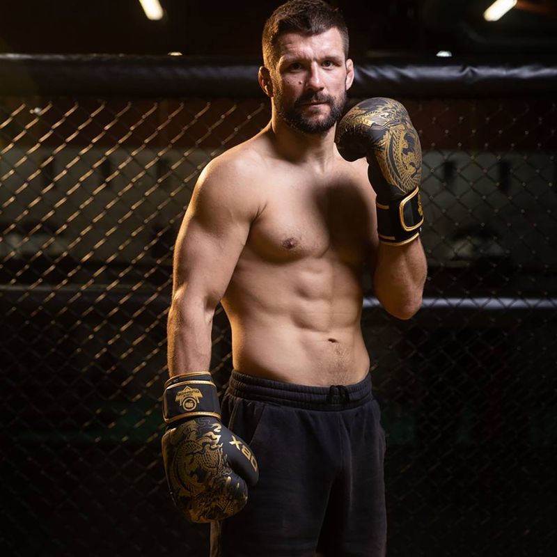 Boxerské rukavice DBX BUSHIDO "Gold Dragon" zlaté/černé 7
